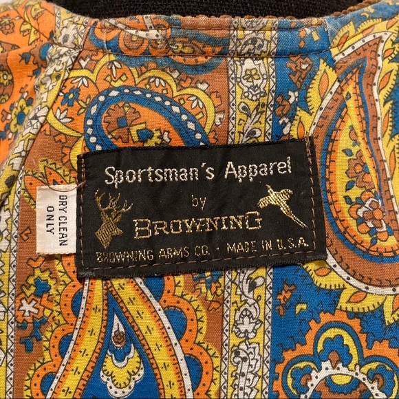 Vintage 70’s Browning Skeet/Trap Shooting Utility Field Vest Suede & Corduroy - Picture 4 of 12